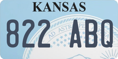 KS license plate 822ABQ