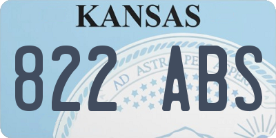 KS license plate 822ABS