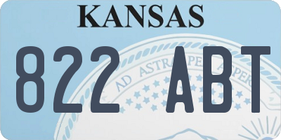 KS license plate 822ABT