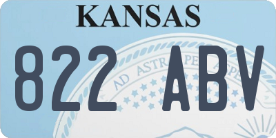 KS license plate 822ABV