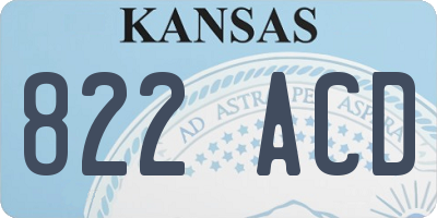 KS license plate 822ACD