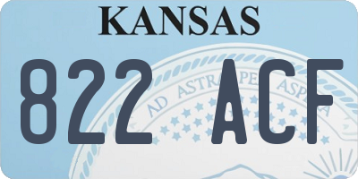 KS license plate 822ACF
