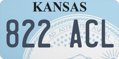 KS license plate 822ACL