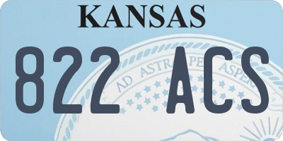 KS license plate 822ACS