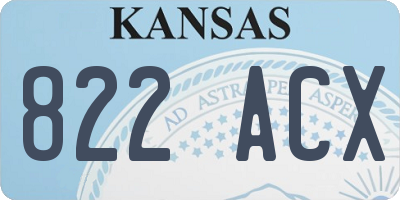 KS license plate 822ACX