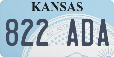 KS license plate 822ADA