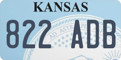 KS license plate 822ADB