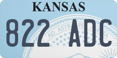 KS license plate 822ADC