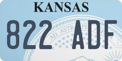 KS license plate 822ADF