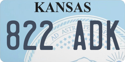 KS license plate 822ADK