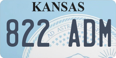 KS license plate 822ADM