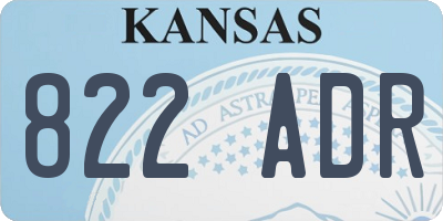 KS license plate 822ADR