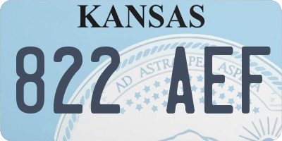 KS license plate 822AEF