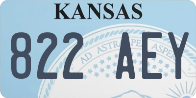 KS license plate 822AEY