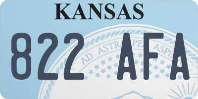 KS license plate 822AFA