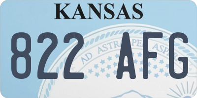 KS license plate 822AFG