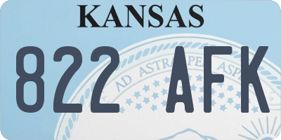 KS license plate 822AFK