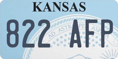 KS license plate 822AFP