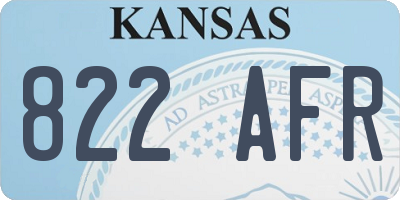 KS license plate 822AFR