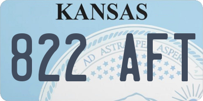 KS license plate 822AFT