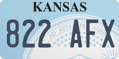 KS license plate 822AFX
