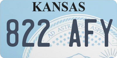 KS license plate 822AFY