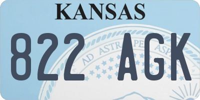 KS license plate 822AGK