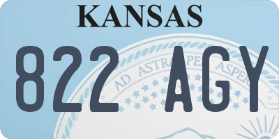 KS license plate 822AGY