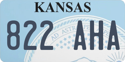 KS license plate 822AHA