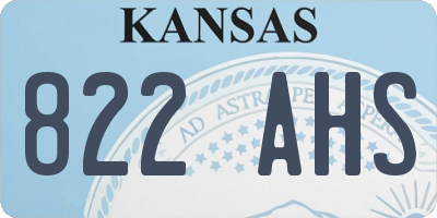 KS license plate 822AHS