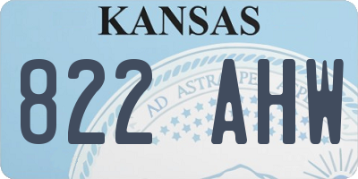 KS license plate 822AHW