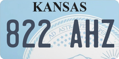 KS license plate 822AHZ