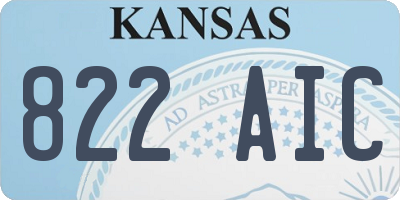 KS license plate 822AIC