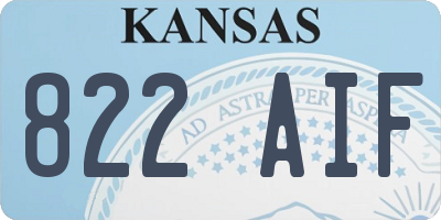 KS license plate 822AIF