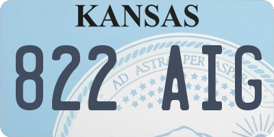KS license plate 822AIG