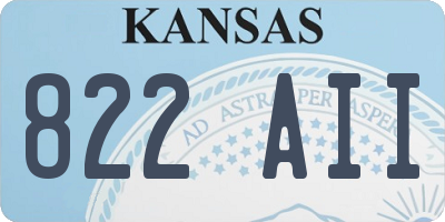 KS license plate 822AII