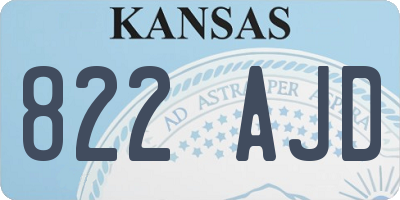 KS license plate 822AJD