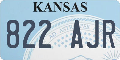 KS license plate 822AJR