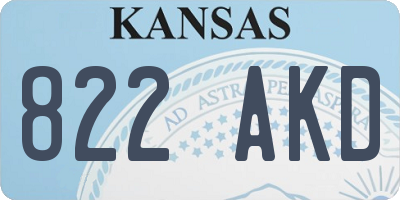 KS license plate 822AKD