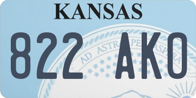 KS license plate 822AKO