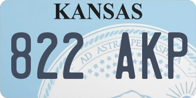 KS license plate 822AKP