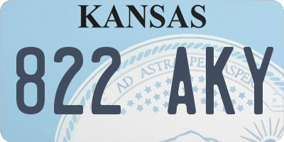 KS license plate 822AKY