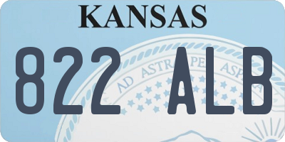 KS license plate 822ALB