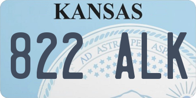 KS license plate 822ALK