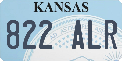 KS license plate 822ALR