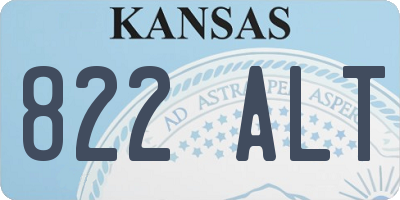 KS license plate 822ALT
