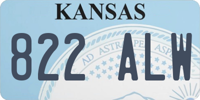 KS license plate 822ALW