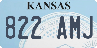 KS license plate 822AMJ