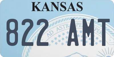 KS license plate 822AMT