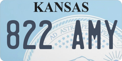 KS license plate 822AMY